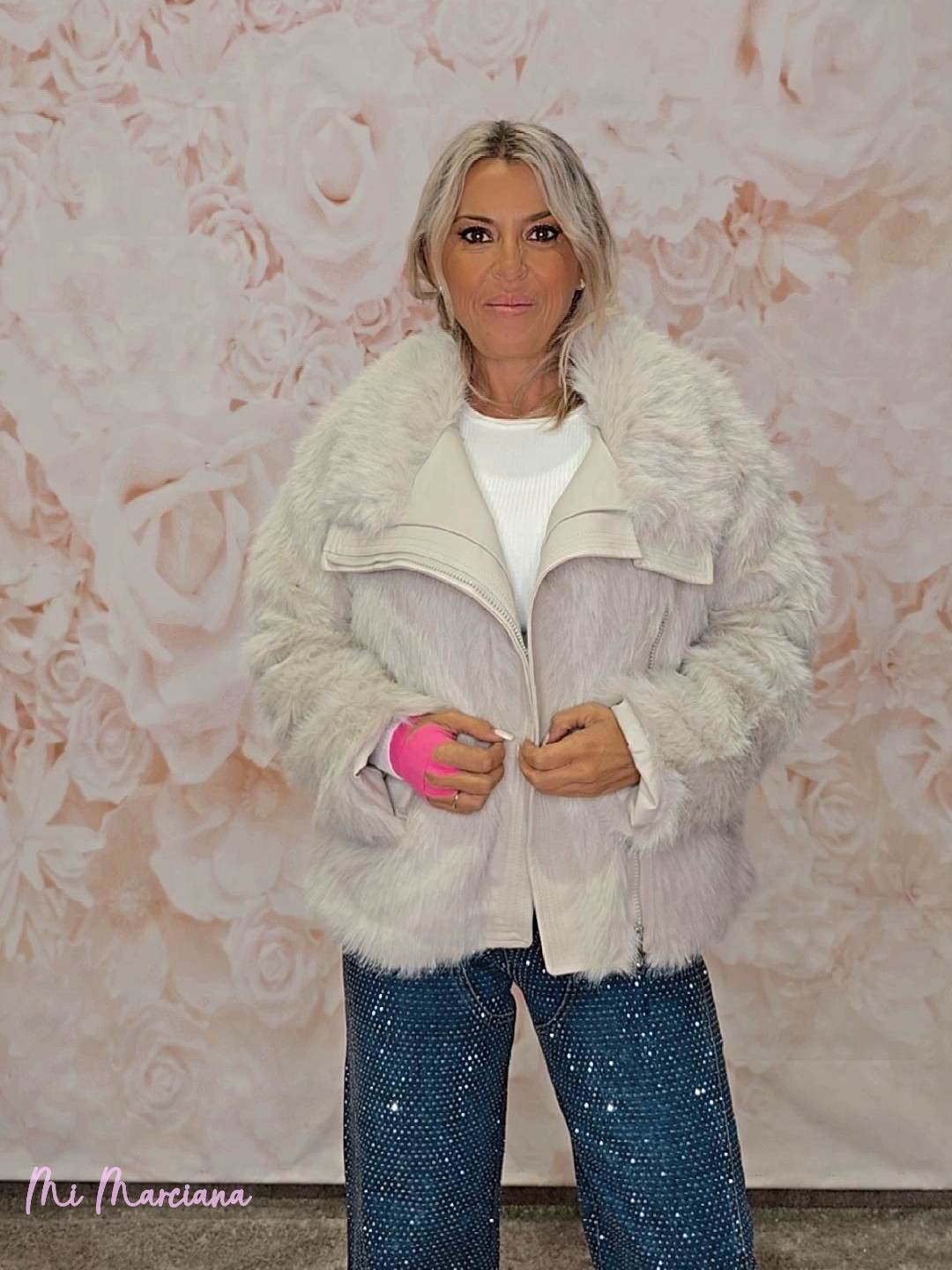 CHAQUETA PELO COMBINADA POLIPIEL