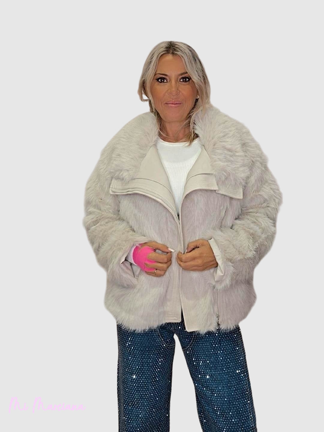 CHAQUETA PELO COMBINADA POLIPIEL