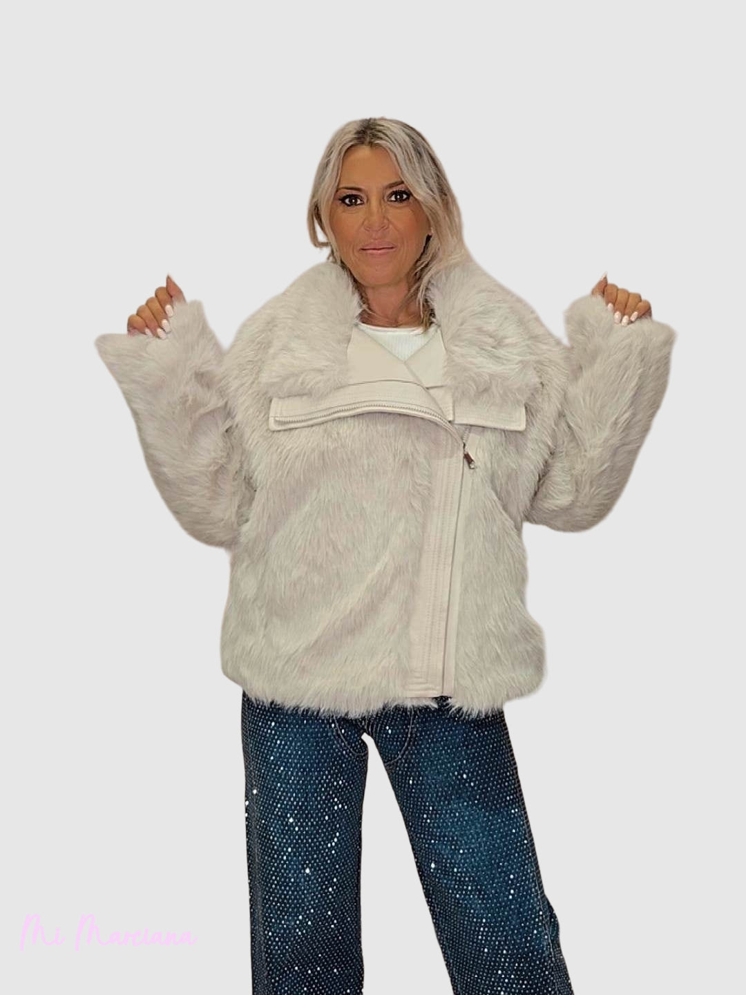 CHAQUETA PELO COMBINADA POLIPIEL