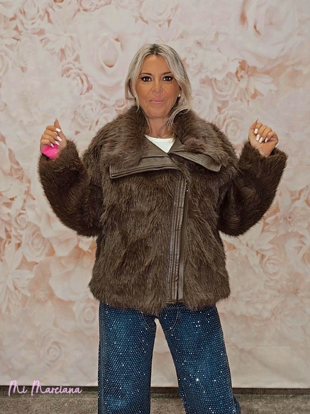 CHAQUETA PELO COMBINADA POLIPIEL