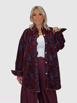 SOBRECAMISA MAXI DENIM FLOCADA BOTONES