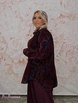 SOBRECAMISA MAXI DENIM FLOCADA BOTONES