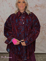 SOBRECAMISA MAXI DENIM FLOCADA BOTONES