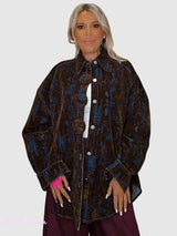 SOBRECAMISA MAXI DENIM FLOCADA BOTONES