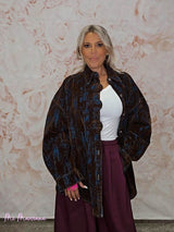 SOBRECAMISA MAXI DENIM FLOCADA BOTONES