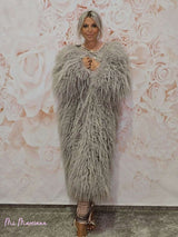 ABRIGO DOBLE PELO LISO TAUPE  LUMINA