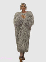 CASACO DE PELE DUPLA LAMA TAUPE LUMINA