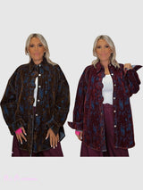 SOBRECAMISA MAXI DENIM FLOCADA BOTONES