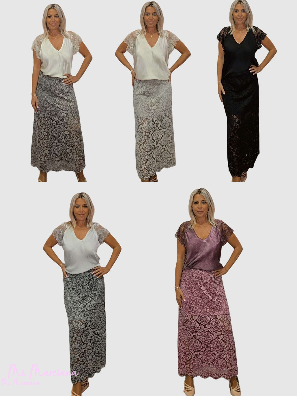 FALDA MIDI ENCAJE JOT