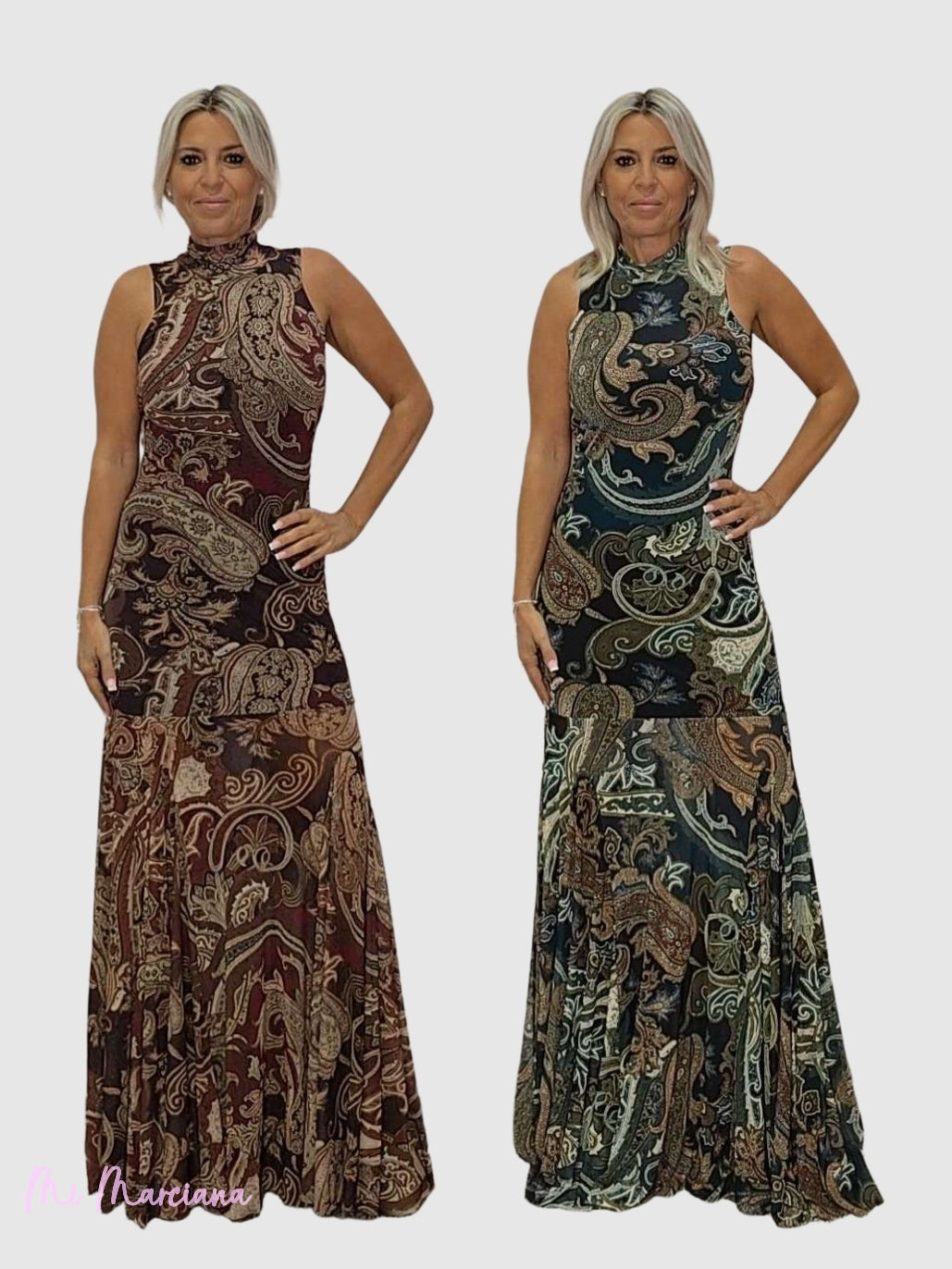 Vestido de tule com estampado de codornizes
