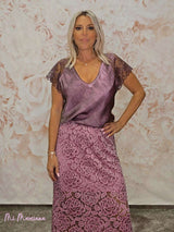 FALDA MIDI ENCAJE JOT