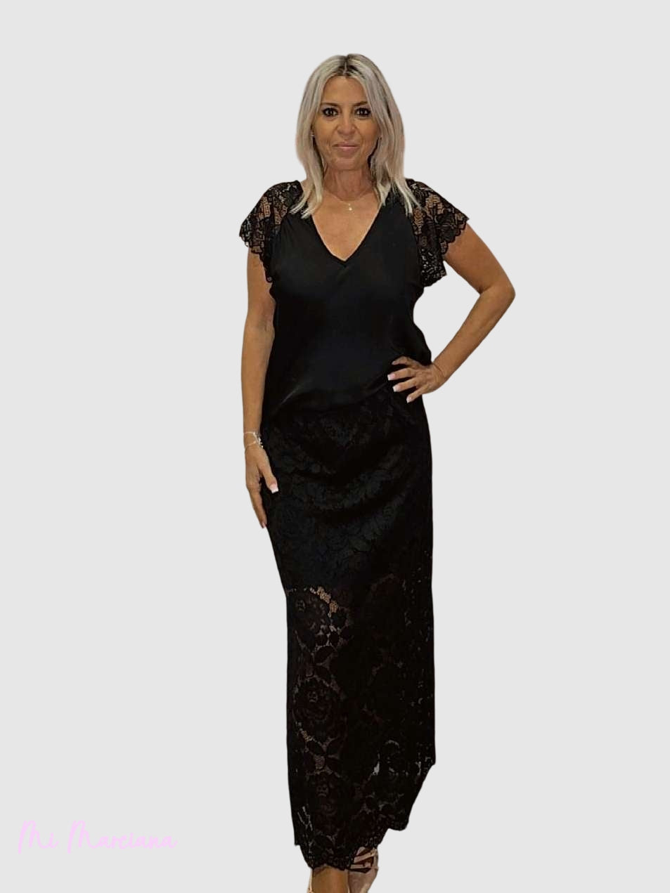 FALDA MIDI ENCAJE JOT