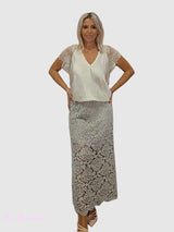 FALDA MIDI ENCAJE JOT