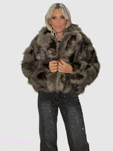 Casaco de pele bicolor Lumina