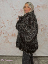 GIACCA A RIGHE DOPPIA PELLICCIA LUMINA