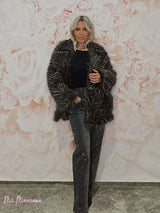 Casaco listrado de pele dupla Lumina