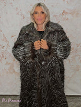 ABRIGO DOBLE PELO RAYAS LUMINA