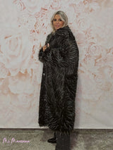 Casaco de pele dupla às riscas Lumina