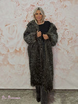 Casaco de pele dupla às riscas Lumina