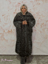 Casaco de pele dupla às riscas Lumina