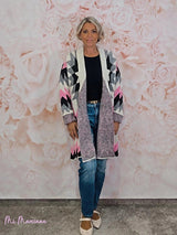 CHAQUETA PUNTO ÉTNICO ROSA JOT