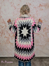 CHAQUETA PUNTO ÉTNICO ROSA JOT