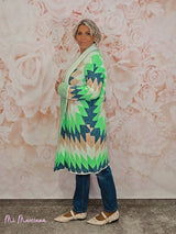 CHAQUETA PUNTO ÉTNICO VERDE JOT