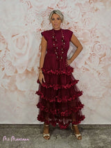 ABITO IN MAGLIA COMBINATA CON TULLE E VOLANT