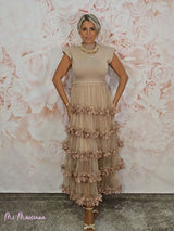 ABITO IN MAGLIA COMBINATA CON TULLE E VOLANT