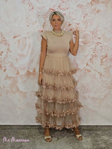 ABITO IN MAGLIA COMBINATA CON TULLE E VOLANT