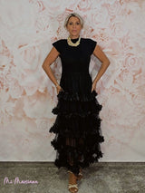 ABITO IN MAGLIA COMBINATA CON TULLE E VOLANT