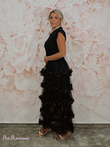 ABITO IN MAGLIA COMBINATA CON TULLE E VOLANT