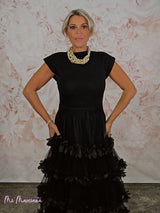 ABITO IN MAGLIA COMBINATA CON TULLE E VOLANT