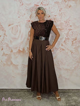 ABITO COMBINATO CON SPALLINE E PAILLETTES