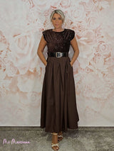 ABITO COMBINATO CON SPALLINE E PAILLETTES