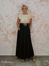 ABITO COMBINATO CON SPALLINE E PAILLETTES