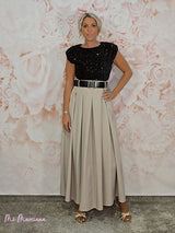 ABITO COMBINATO CON SPALLINE E PAILLETTES