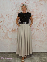 ABITO COMBINATO CON SPALLINE E PAILLETTES