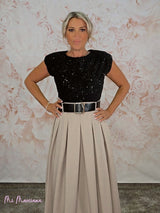 ABITO COMBINATO CON SPALLINE E PAILLETTES