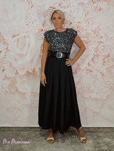 ABITO COMBINATO CON SPALLINE E PAILLETTES