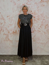 ABITO COMBINATO CON SPALLINE E PAILLETTES