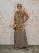 ABITO PLISSETTATO CON PAILLETTES COMBINATE