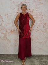 ABITO PLISSETTATO CON PAILLETTES COMBINATE