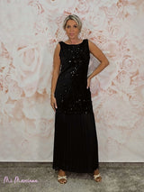 ABITO PLISSETTATO CON PAILLETTES COMBINATE