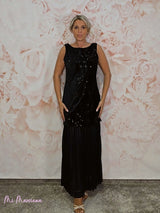 ABITO PLISSETTATO CON PAILLETTES COMBINATE