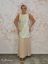 ABITO PLISSETTATO CON PAILLETTES COMBINATE