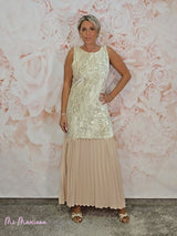 ABITO PLISSETTATO CON PAILLETTES COMBINATE