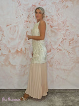 ABITO PLISSETTATO CON PAILLETTES COMBINATE