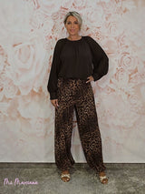 Calças de chiffon estampadas com Aladdin