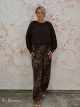 Calças de chiffon estampadas com Aladdin